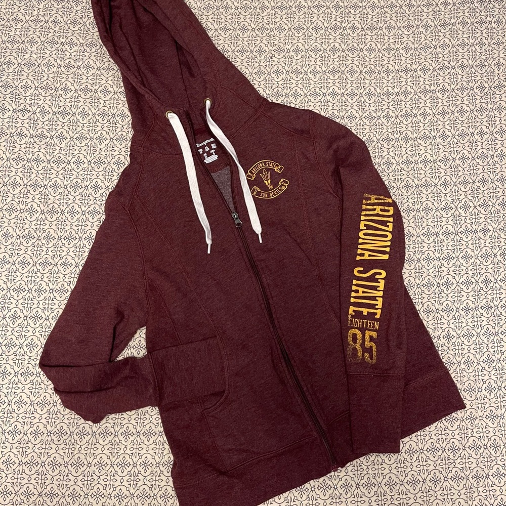 Arizona State zip up jacket with hood.